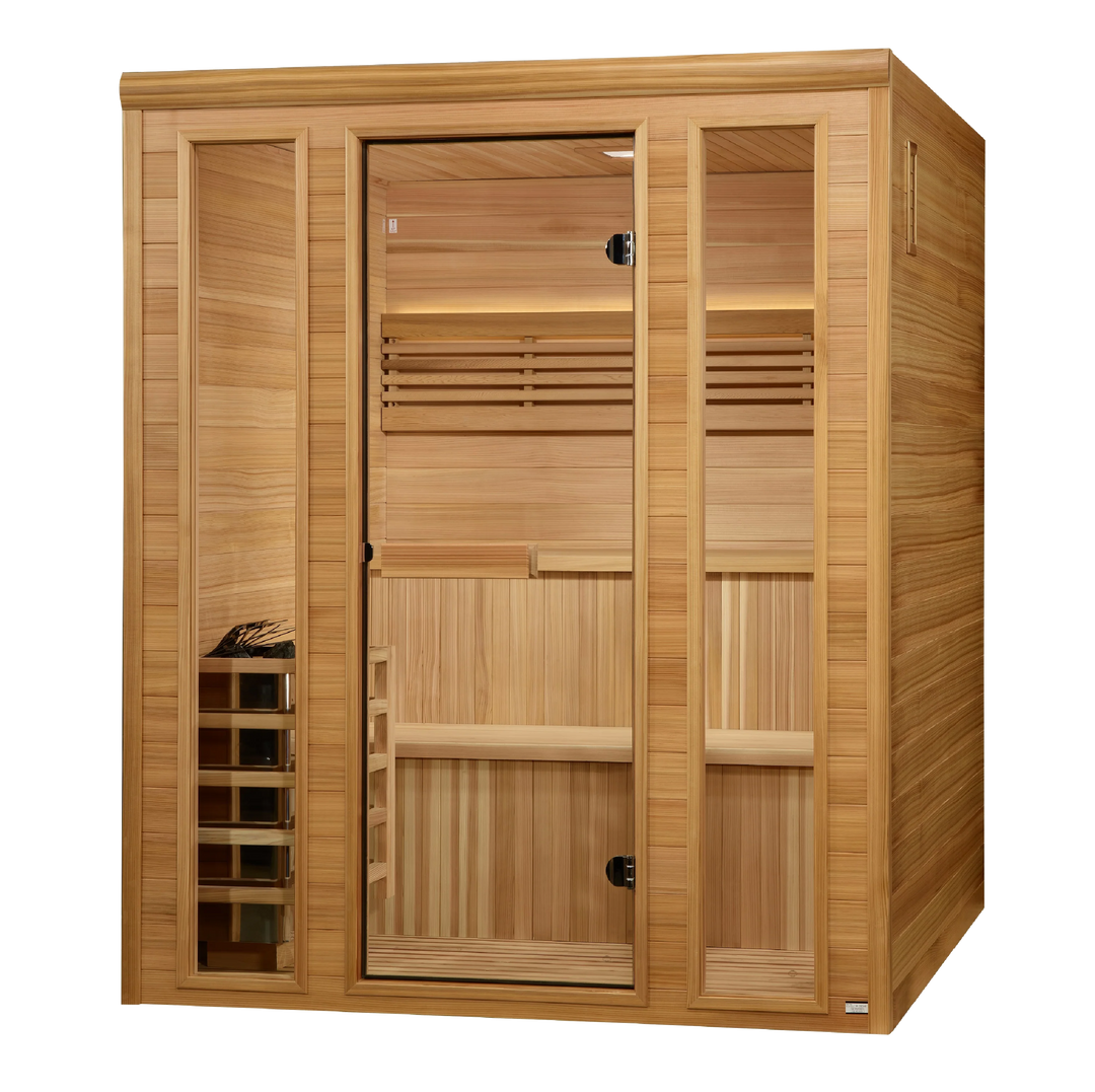 Engelberg 6 Person Traditional Steam Sauna – Pacific Premium Clear Cedar (GDI-7060-01)