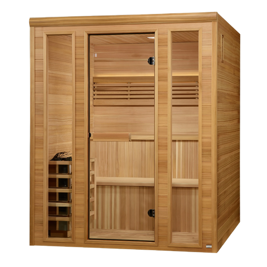 Engelberg 6 Person Traditional Steam Sauna – Pacific Premium Clear Cedar (GDI-7060-01)