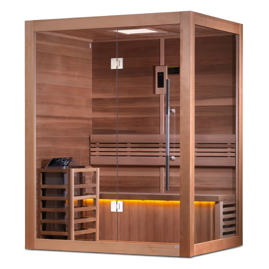 Hanko 2-3 Person Traditional Sauna – Canadian Red Cedar Interior (GDI-7202-01)
