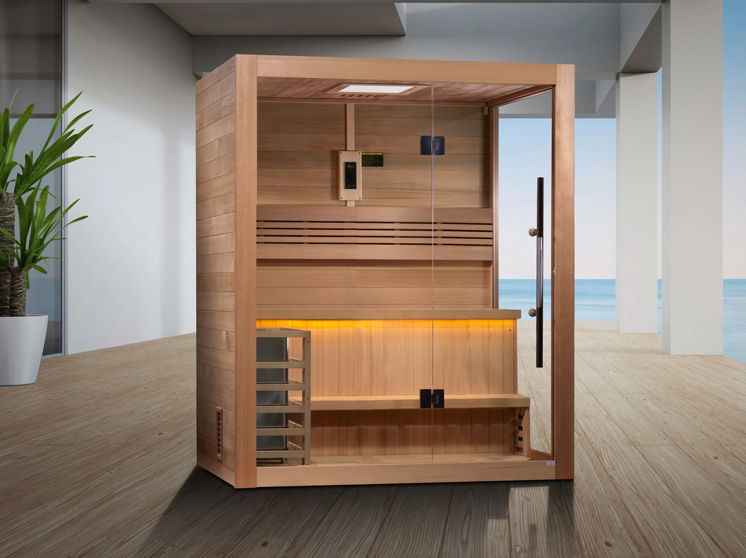 Hanko 2-3 Person Traditional Sauna – Canadian Red Cedar Interior (GDI-7202-01)