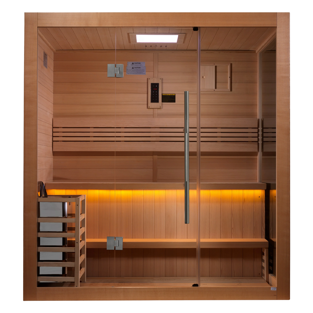 Forssa 3-4 Person Traditional Sauna – Canadian Red Cedar Interior (GDI-7203-01)