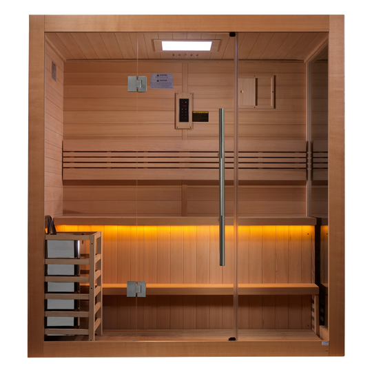 Forssa 3-4 Person Traditional Sauna – Canadian Red Cedar Interior (GDI-7203-01)