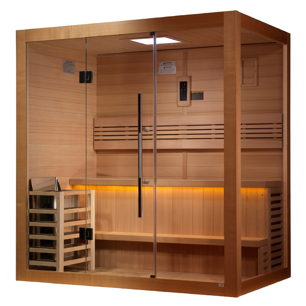 Forssa 3-4 Person Traditional Sauna – Canadian Red Cedar Interior (GDI-7203-01)