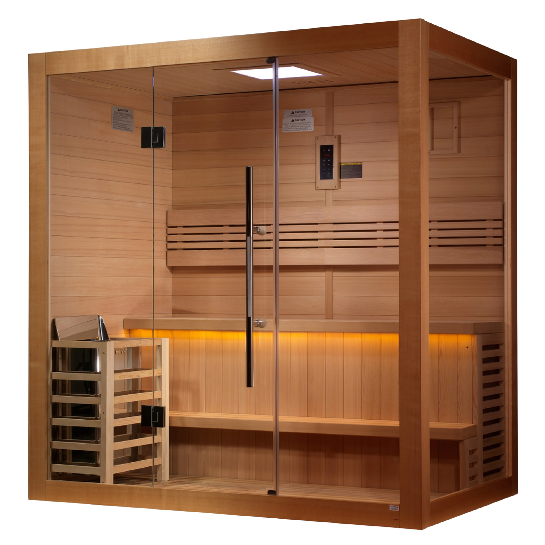 Forssa 3-4 Person Traditional Sauna – Canadian Red Cedar Interior (GDI-7203-01)