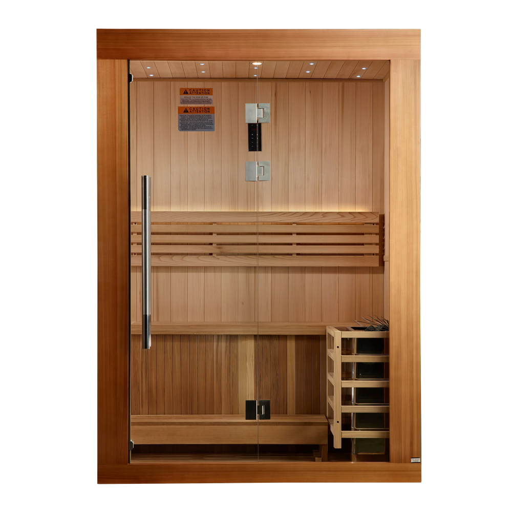 Sundsvall 2 Person Traditional Sauna – Canadian Red Cedar Interior and Pacific Premium Clear Cedar Exterior (GDI-7289-02)
