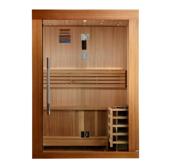 Sundsvall 2 Person Traditional Sauna – Canadian Red Cedar Interior and Pacific Premium Clear Cedar Exterior (GDI-7289-02)
