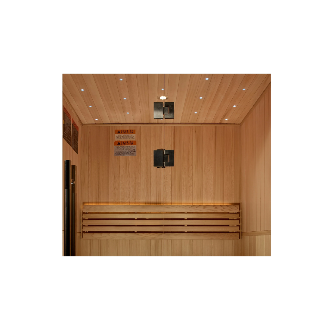 Sundsvall 2 Person Traditional Sauna – Canadian Red Cedar Interior and Pacific Premium Clear Cedar Exterior (GDI-7289-02)