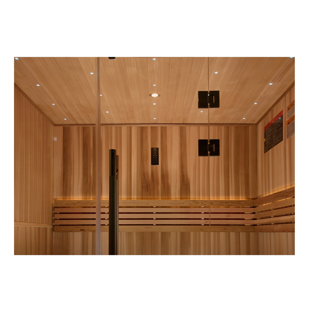 Copenhagen 2025 3 Person Traditional Sauna – Canadian Red Cedar Interior and Pacific Premium Clear Cedar Exterior (GDI-7389-02)