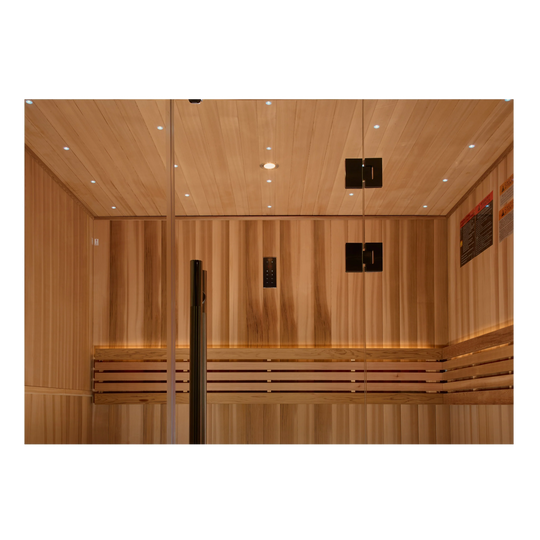Copenhagen 2025 3 Person Traditional Sauna – Canadian Red Cedar Interior and Pacific Premium Clear Cedar Exterior (GDI-7389-02)