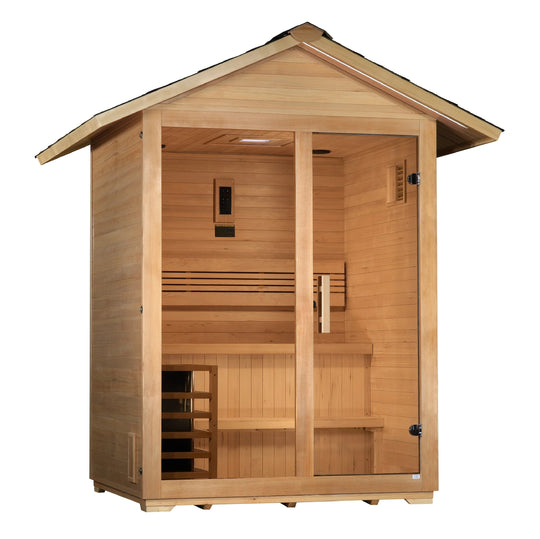 Arlberg 3 Person Traditional Outdoor Steam Sauna – Canadian Hemlock (GDI-8103-01)