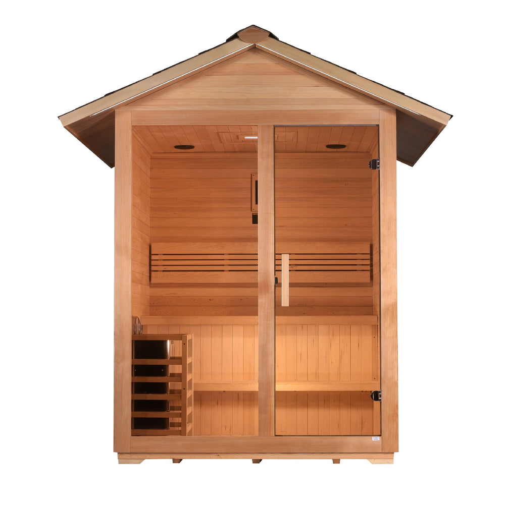 Arlberg 3 Person Traditional Outdoor Steam Sauna – Canadian Hemlock (GDI-8103-01)