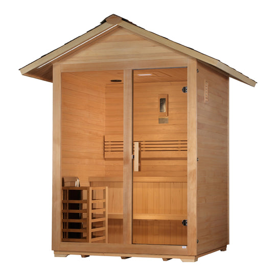 Arlberg 3 Person Traditional Outdoor Steam Sauna – Canadian Hemlock (GDI-8103-01)