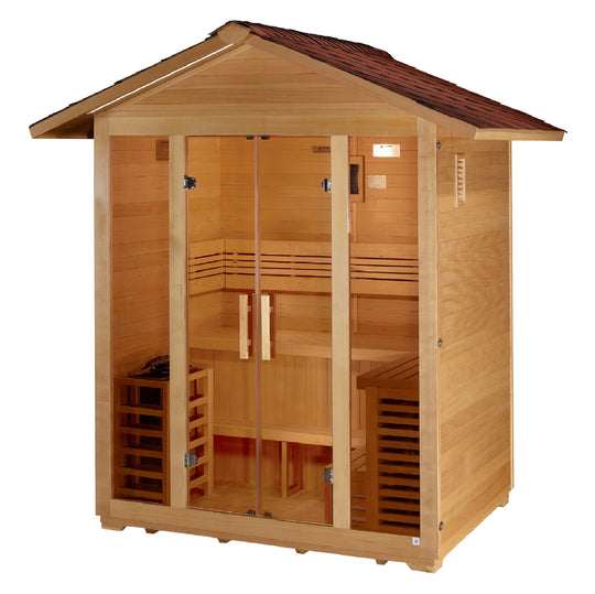 Vorarlberg 5 Person Traditional Outdoor Steam Sauna – Canadian Hemlock (GDI-8105-01)