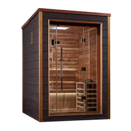 Narvik 2 Person Outdoor-Indoor Traditional Sauna – Canadian Red Cedar Interior (GDI-8202-01)
