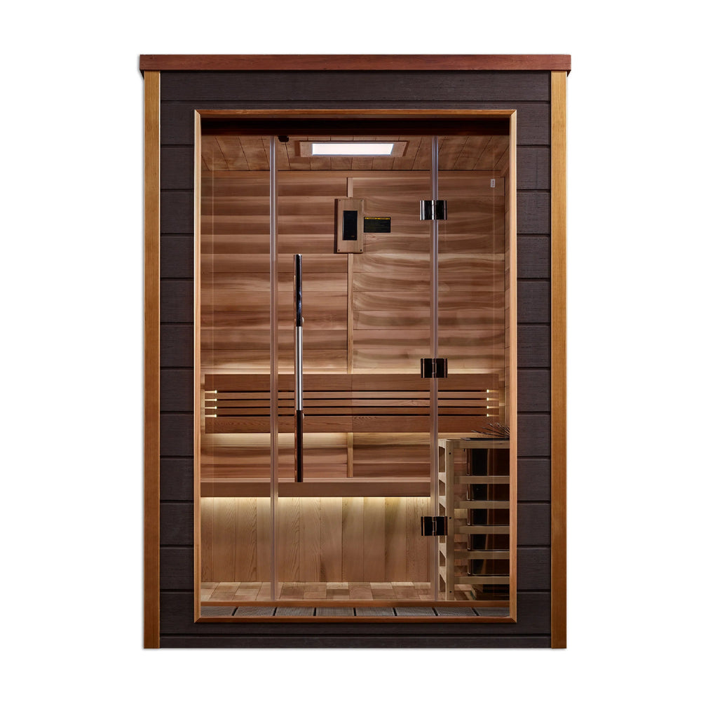 Narvik 2 Person Outdoor-Indoor Traditional Sauna – Canadian Red Cedar Interior (GDI-8202-01)