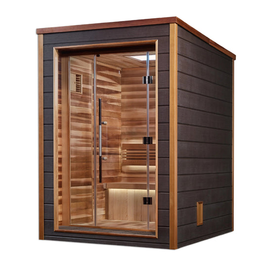 Narvik 2 Person Outdoor-Indoor Traditional Sauna – Canadian Red Cedar Interior (GDI-8202-01)