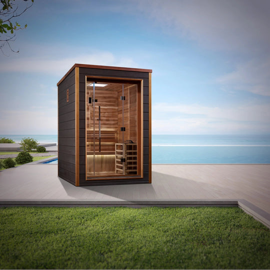 Narvik 2 Person Outdoor-Indoor Traditional Sauna – Canadian Red Cedar Interior (GDI-8202-01)
