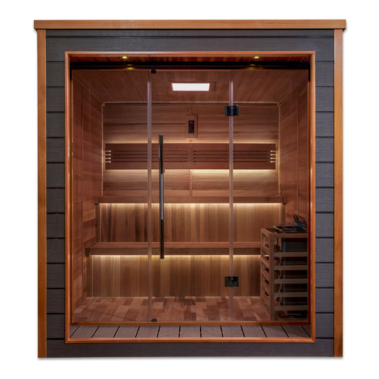 Bergen 6 Person Outdoor-Indoor Traditional Sauna – Canadian Red Cedar Interior (GDI-8206-01)