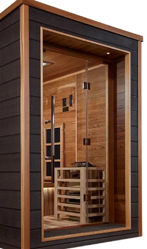 Karlstad 6 Person Outdoor-Indoor PureTech™ Hybrid Full Spectrum Sauna – Canadian Red Cedar Interior (GDI-8226-01)