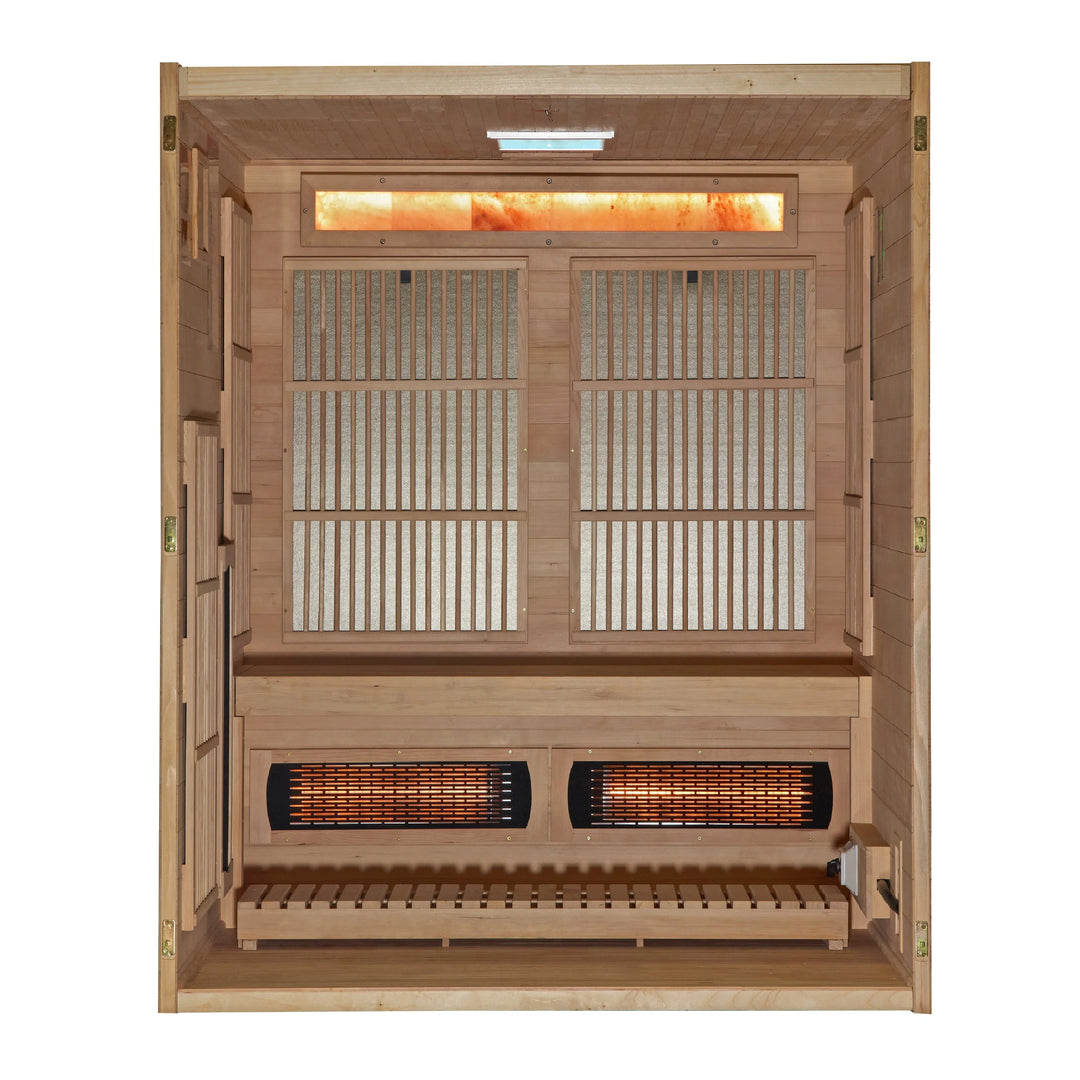 Soria 3 Person Hybrid Sauna (Indoor). Full Spectrum and Harvia Traditional Stove (GDI-8330-01)