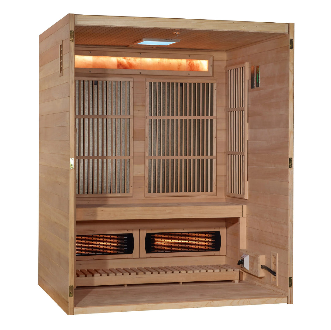 Soria 3 Person Hybrid Sauna (Indoor). Full Spectrum and Harvia Traditional Stove (GDI-8330-01)