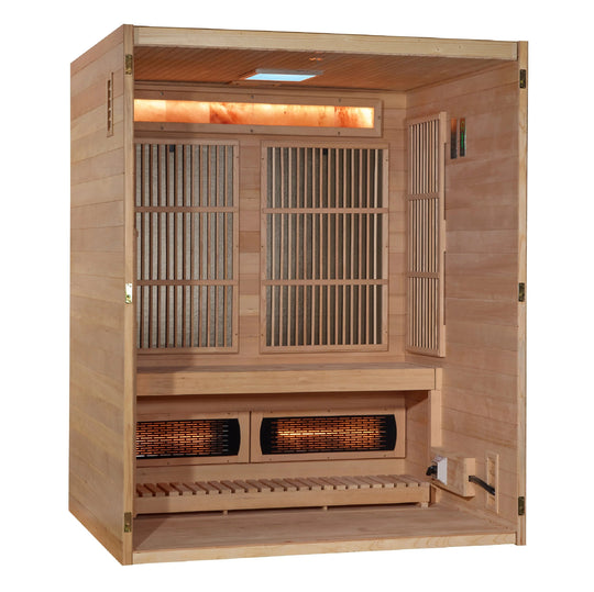 Soria 3 Person Hybrid Sauna (Indoor). Full Spectrum and Harvia Traditional Stove (GDI-8330-01)
