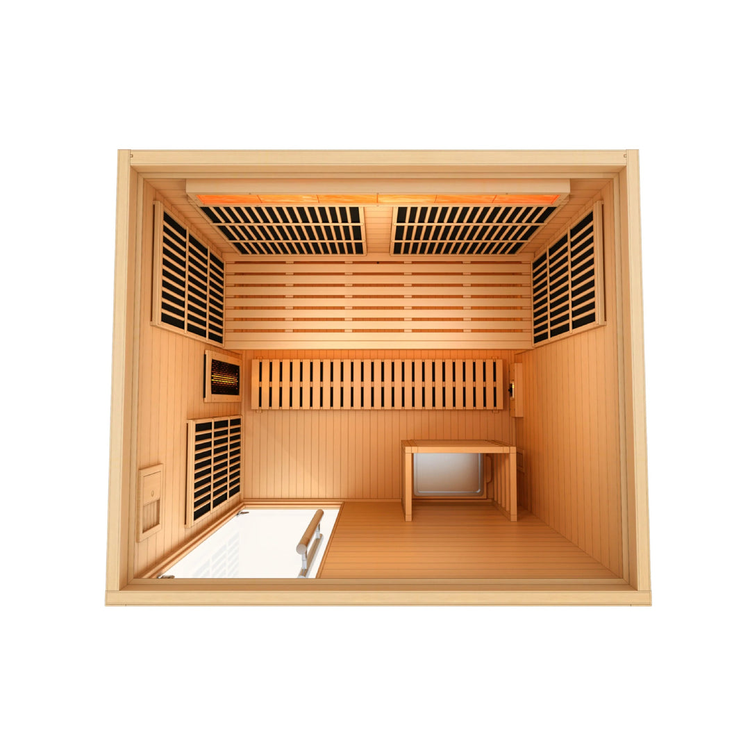 Soria 3 Person Hybrid Sauna (Indoor). Full Spectrum and Harvia Traditional Stove (GDI-8330-01)