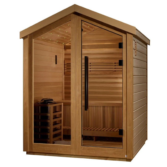 Savonlinna 3 Person Outdoor Traditional Sauna – Canadian Red Cedar Interior (GDI-8503-01)