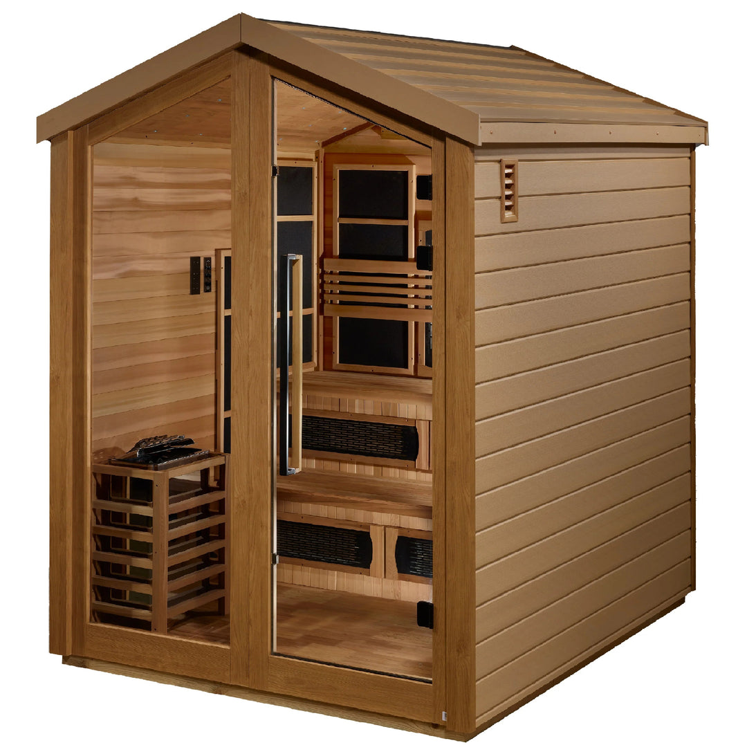 Kaskinen 6 Person Outdoor Hybrid Sauna – Canadian Red Cedar Interior (GDI-8526-01)