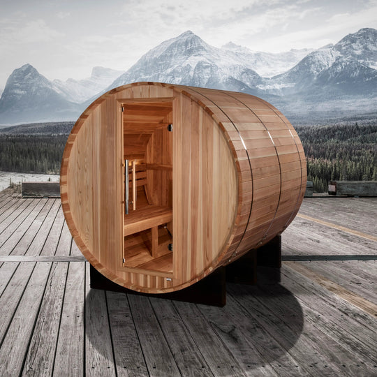 Arosa 4 Person Barrel Traditional Sauna – Pacific Cedar (GDI-B004-01)