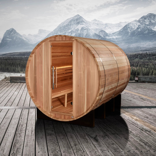 Klosters 6 Person Barrel Traditional Sauna – Pacific Cedar (GDI-B006-01)