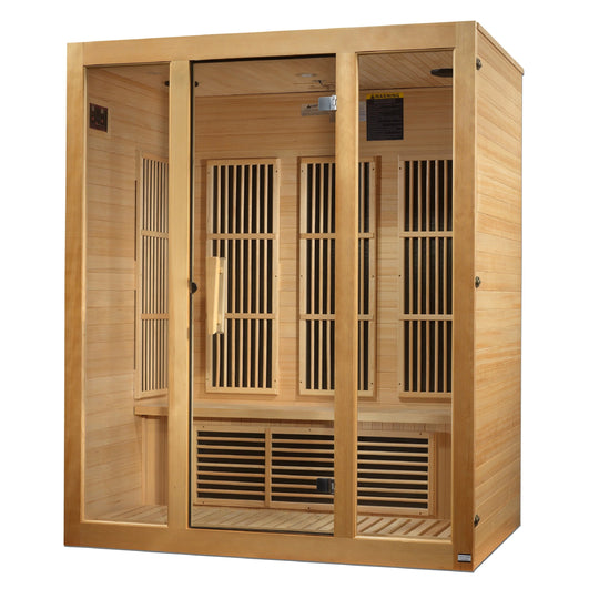 Maxxus Bellevue 3 Person Near Zero EMF Far Infrared Sauna - Canadian Hemlock (MX-J306-01-ZF)