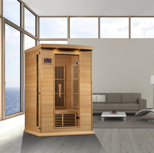 Maxxus 2 Person Near Zero EMF FAR Infrared Sauna – Canadian Hemlock (MX-K206-01-ZF)