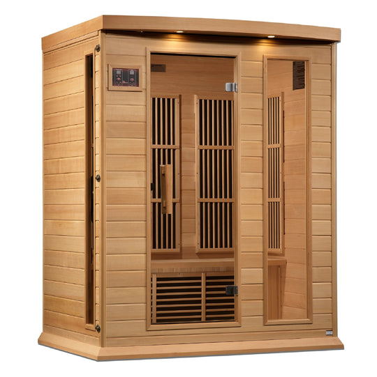 Maxxus 3 Person Near Zero EMF FAR Infrared Sauna – Canadian Hemlock (MX-K306-01-ZF)