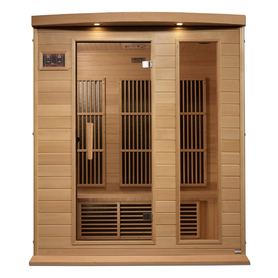Maxxus 3 Person Near Zero EMF FAR Infrared Sauna – Canadian Hemlock (MX-K306-01-ZF)