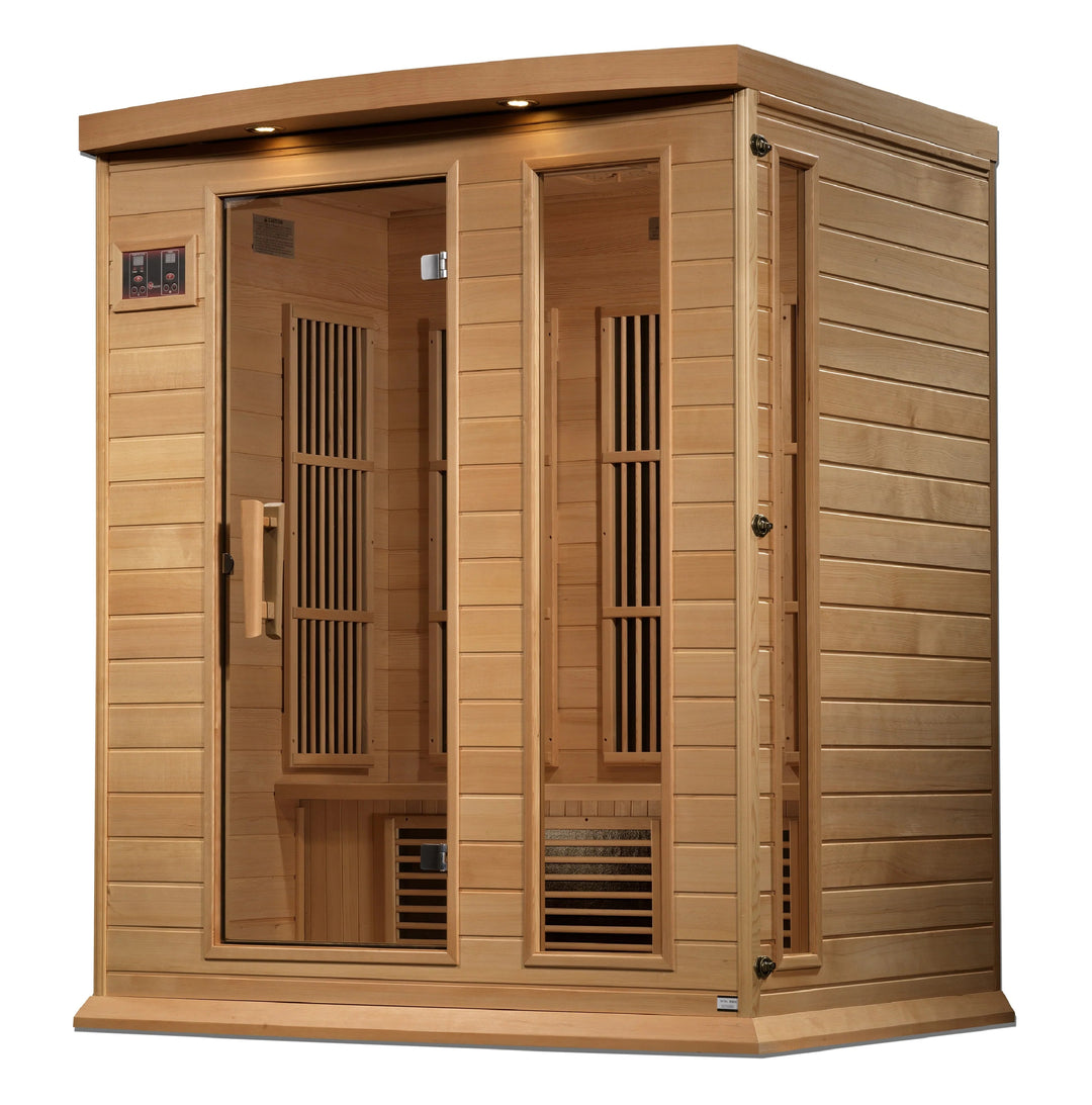 Maxxus 3 Person Near Zero EMF FAR Infrared Sauna – Canadian Hemlock (MX-K306-01-ZF)