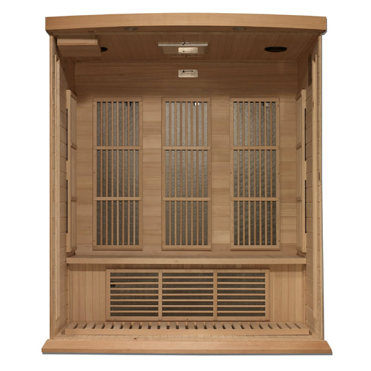 Maxxus 3 Person Near Zero EMF FAR Infrared Sauna – Canadian Hemlock (MX-K306-01-ZF)