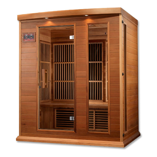 Maxxus 3 Person Low EMF Far Infrared Sauna 3 Person - Canadian Red Cedar (MX-K306-01-CED)
