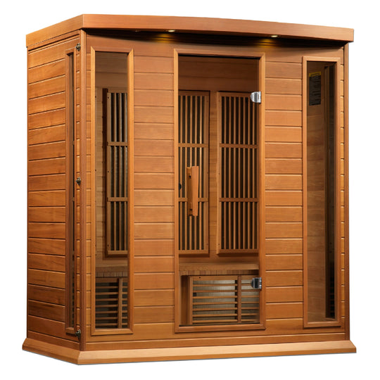Maxxus Chaumont 4 Person Near Zero EMF FAR Infrared Sauna – Canadian Red Cedar (MX-K406-01-ZF CED)