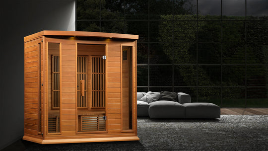 Maxxus Chaumont 4 Person Near Zero EMF FAR Infrared Sauna – Canadian Red Cedar (MX-K406-01-ZF CED)