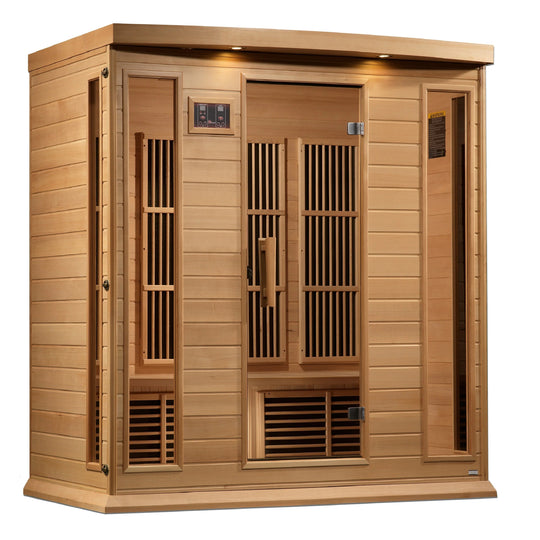 Maxxus 4 Person Near Zero EMF FAR Infrared Sauna – Canadian Hemlock (MX-K406-01-ZF)