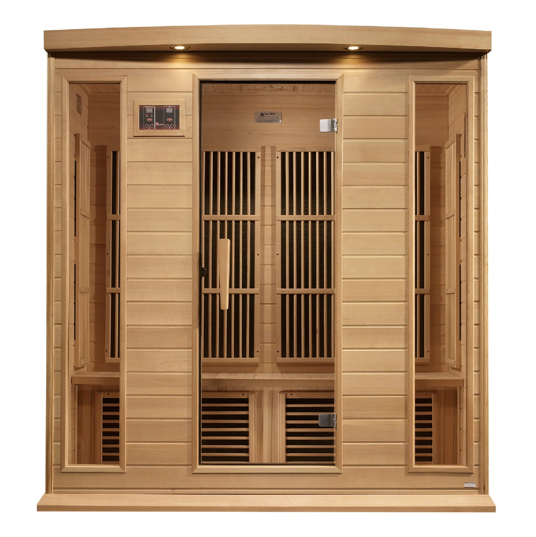 Maxxus 4 Person Near Zero EMF FAR Infrared Sauna – Canadian Hemlock (MX-K406-01-ZF)