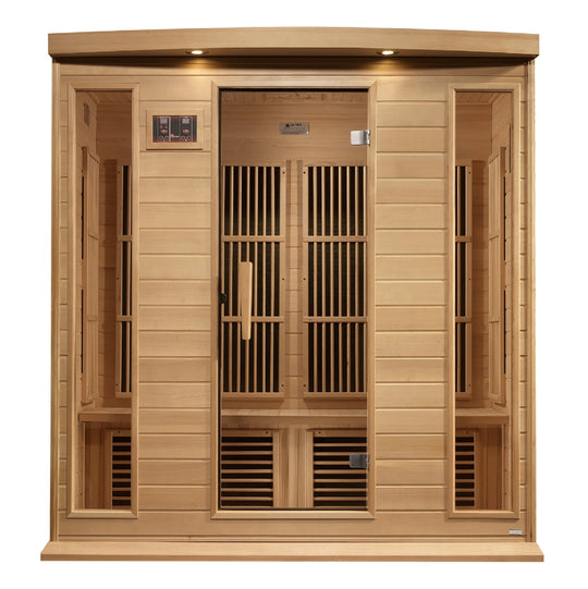 Maxxus 4 Person Near Zero EMF FAR Infrared Sauna – Canadian Hemlock (MX-K406-01-ZF)