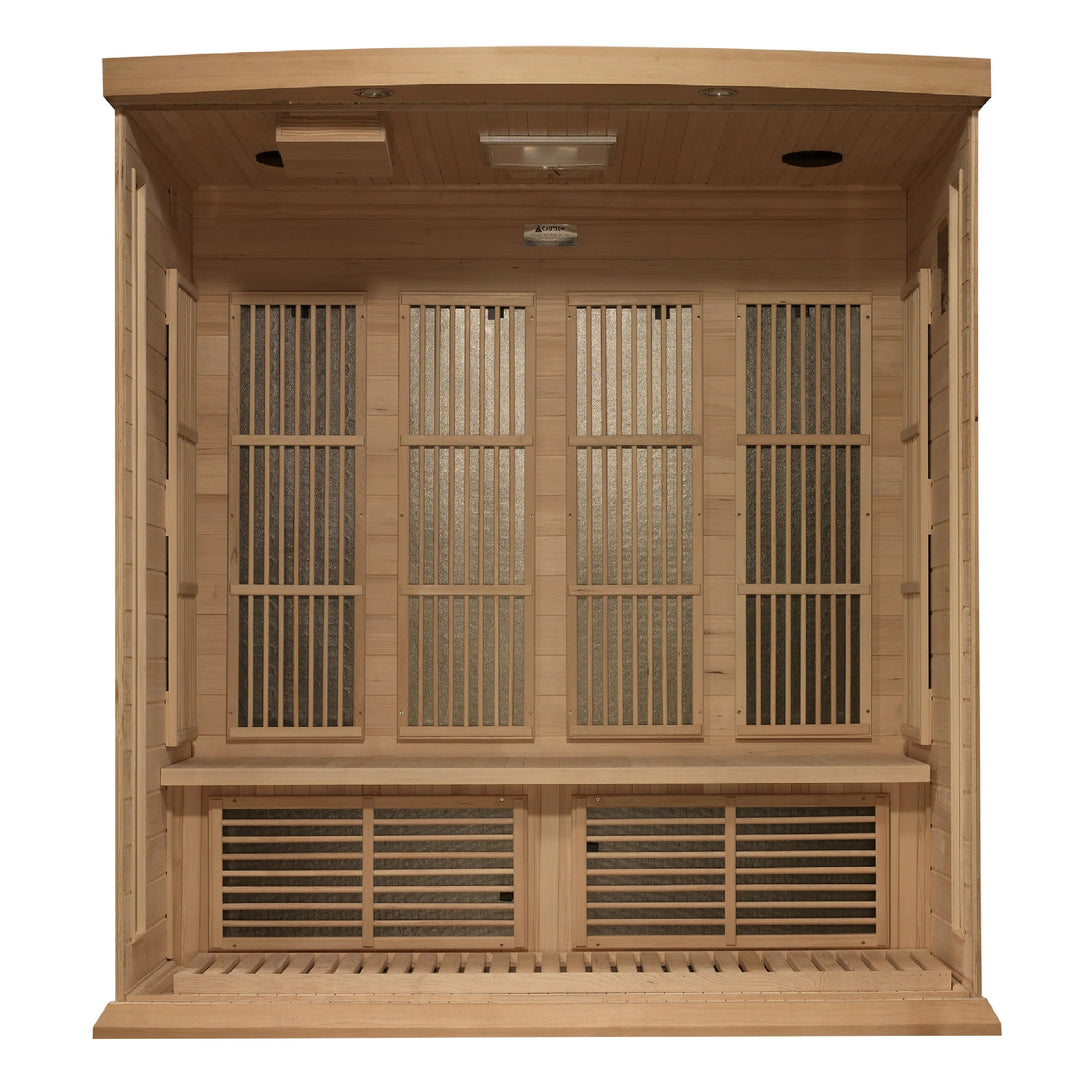 Maxxus 4 Person Near Zero EMF FAR Infrared Sauna – Canadian Hemlock (MX-K406-01-ZF)