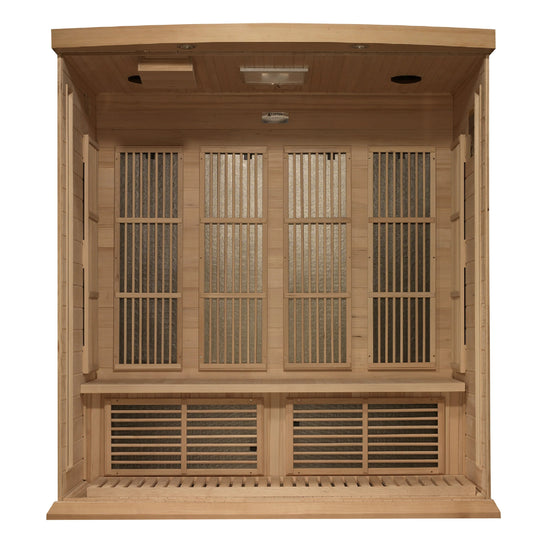 Maxxus 4 Person Near Zero EMF FAR Infrared Sauna – Canadian Hemlock (MX-K406-01-ZF)