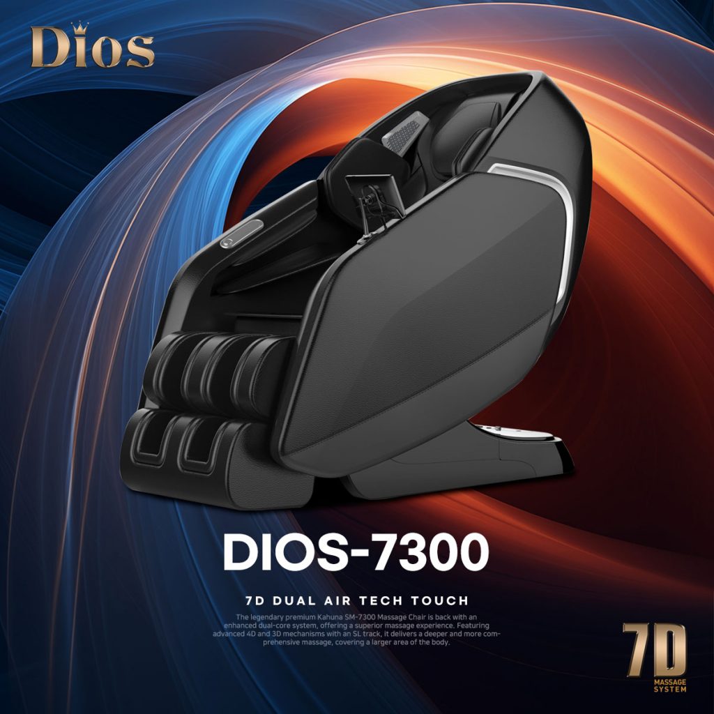 Dios Massage Chair 7D Dual Core Air Roller SL-track with 3D Calf Kneading & Voice Command Dios-7300