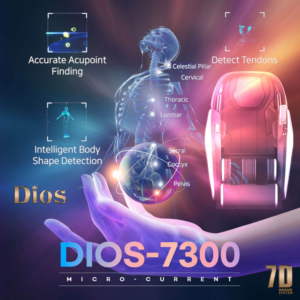 Dios Massage Chair 7D Dual Core Air Roller SL-track with 3D Calf Kneading & Voice Command Dios-7300