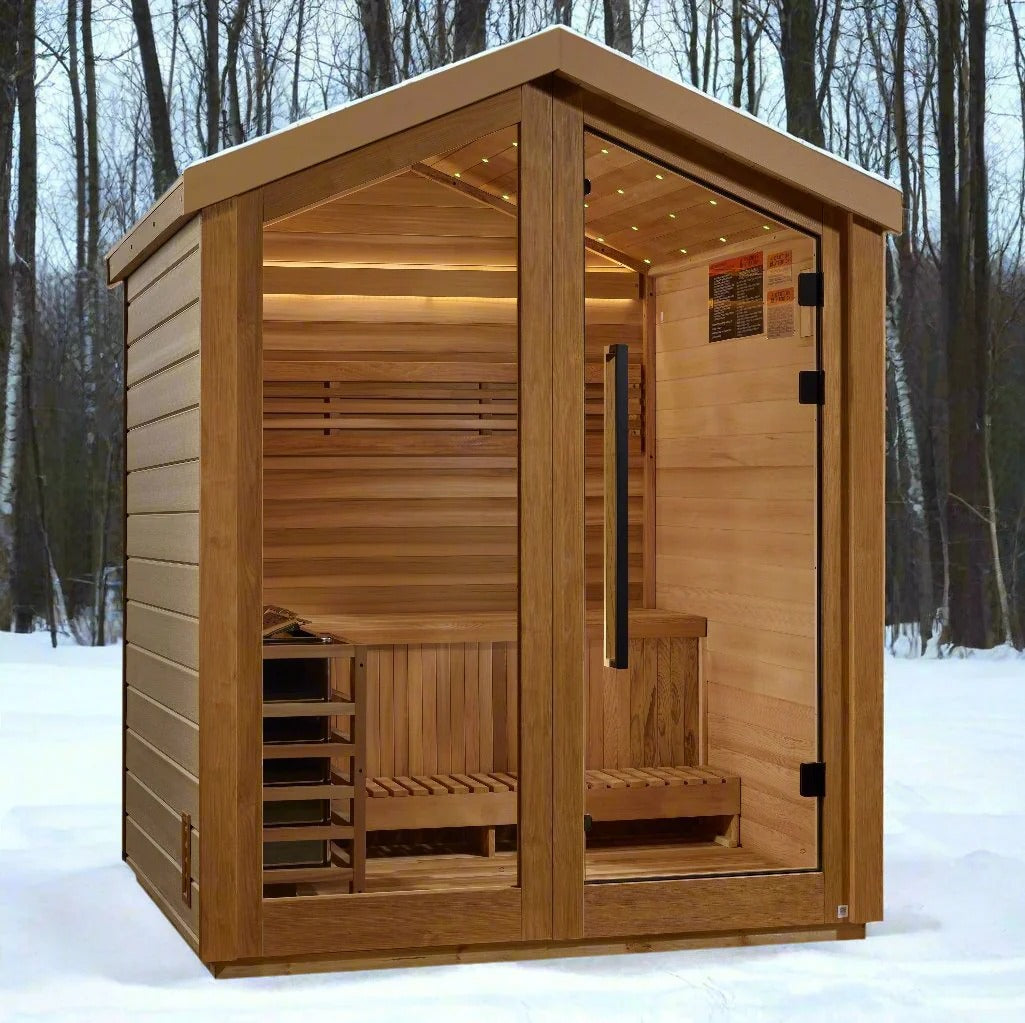 Savonlinna 3 Person Outdoor Traditional Sauna – Canadian Red Cedar Interior (GDI-8503-01)