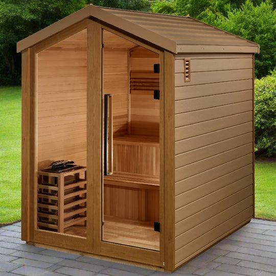Kaarina 6 Person Outdoor Traditional Sauna – Canadian Red Cedar Interior (GDI-8506-01)