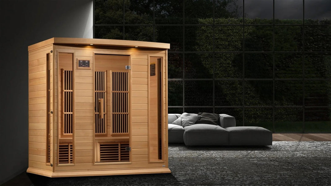 Maxxus 4 Person Near Zero EMF FAR Infrared Sauna – Canadian Hemlock (MX-K406-01-ZF)
